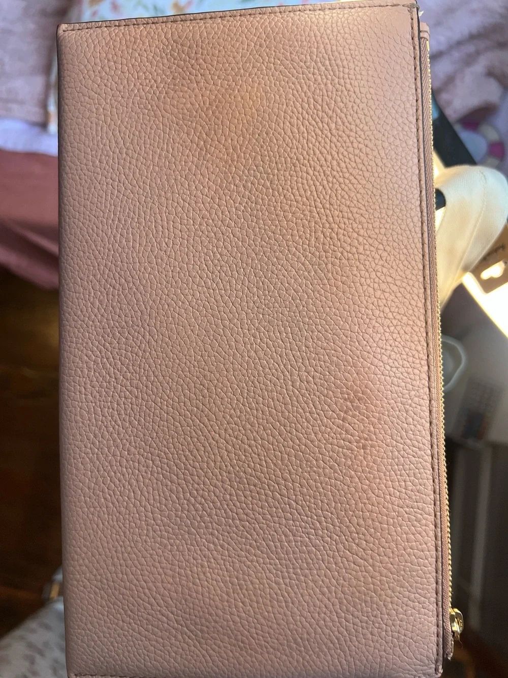 Michael Kors Dusty Rose Pebbled Leather Large Wristlet/Wallet | GUC | Fits Phone - Picture 10 of 14